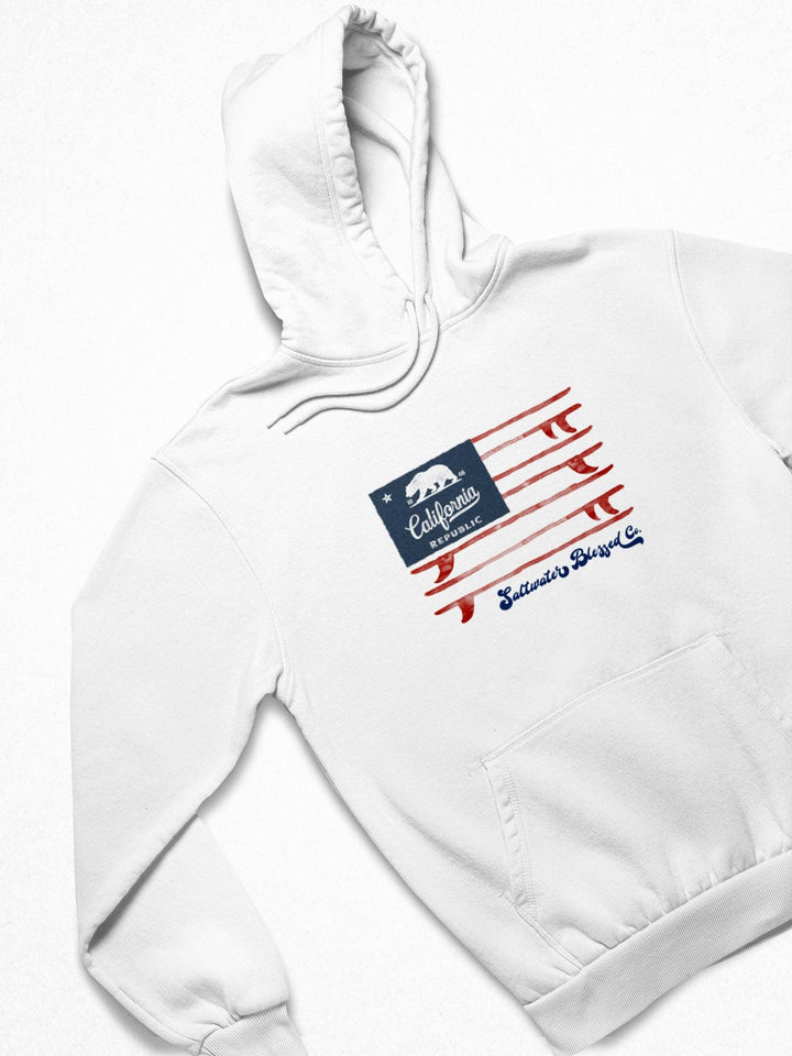 Cali Surfer Flag Hoodie - Saltwater Blessed